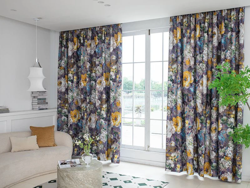 Tisi twal fin blan rido ak enprime penti lank