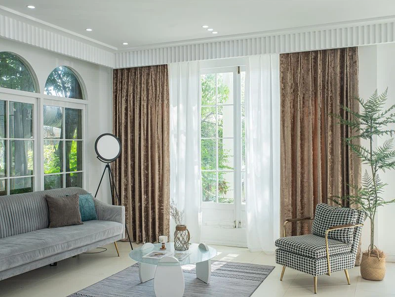 Xinjiang glas velours rido